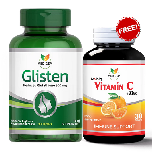 BUY GLISTEN (GLUTATHIONE 500MG)&VITAMIN C FREE